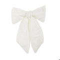 11 Ivory Velvet Bow Clip-On Ornament