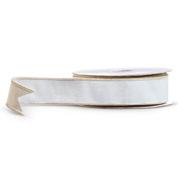 1.5 x 10 Yds Pale Blue Ribbon with Gold Trim